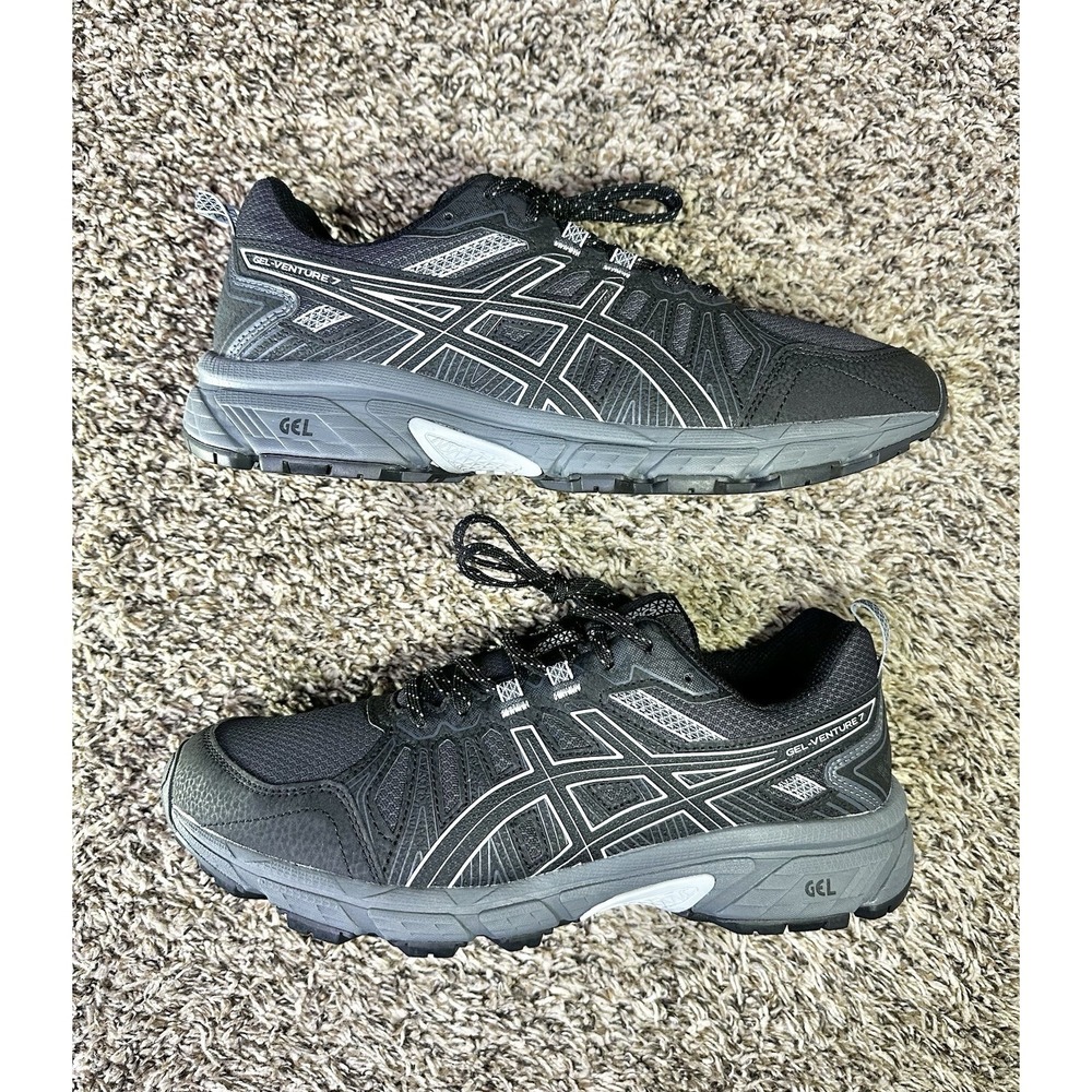 ASICS Gel Venture 7 Women's Sz  10 Black Gray Running Shoe Jogging Mesh 1012A477 - Picture 2 of 9